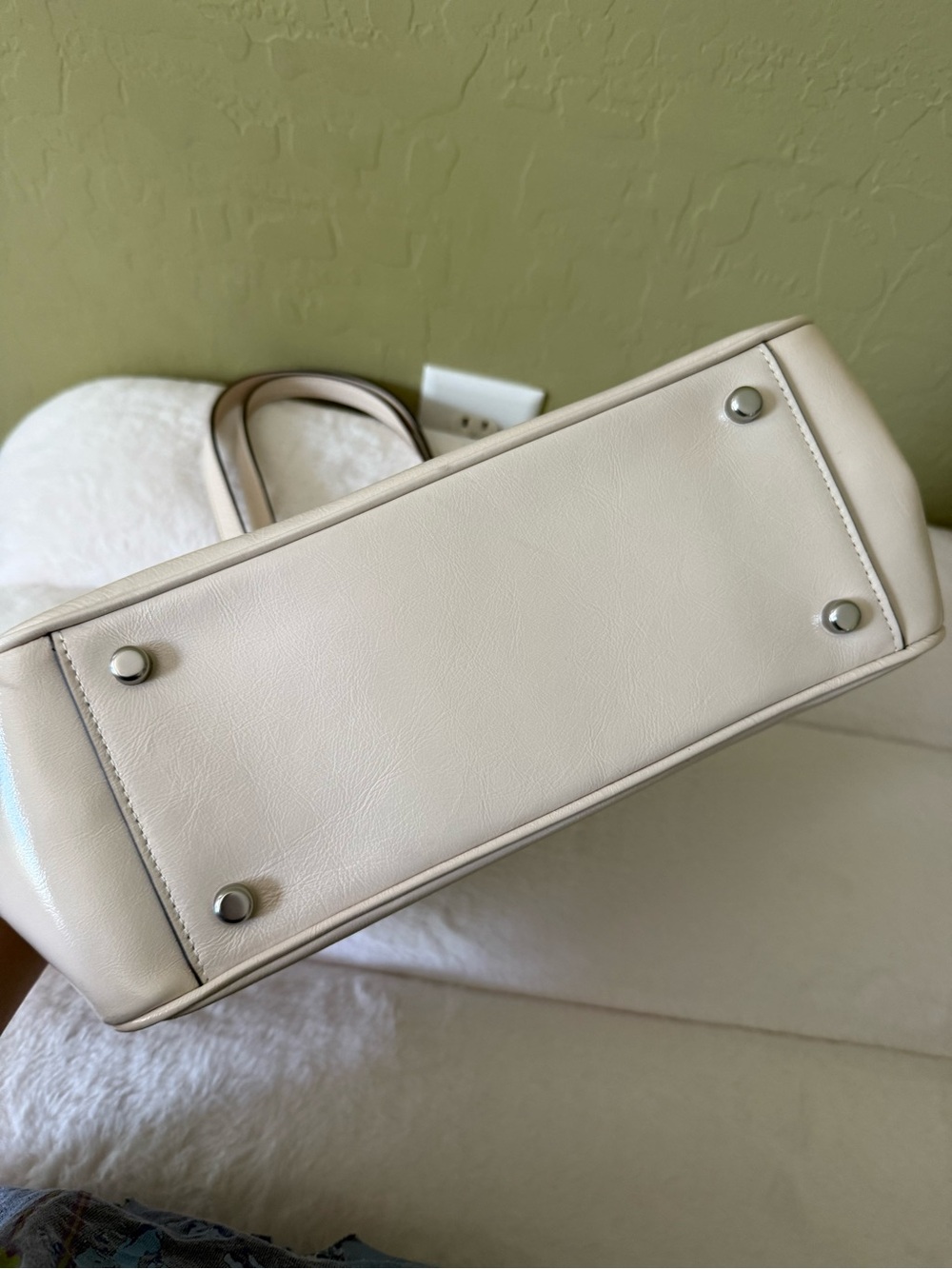Coach Asher shoulder bag Cream Leather Double-Strap  with Silver Hardware - Picture 5 of 8